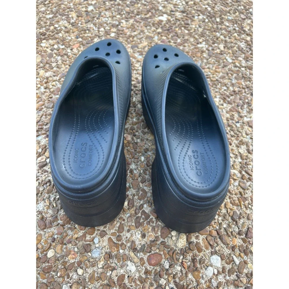 Crocs Siren Clog Men Size 12 Black Slip On Platform Chunky High Heel Shoes Y2K